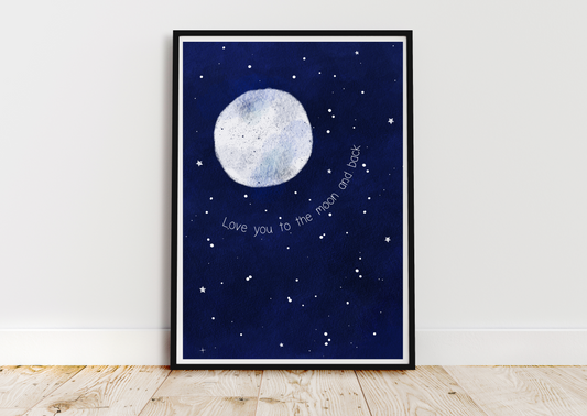 Love you To the moon and back • kids room print • nursery decor • baby gift