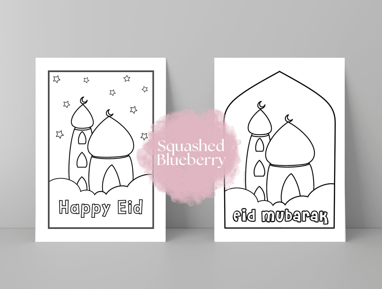 Eid Colouring Cards x 2 • Instant Digital PDF Download